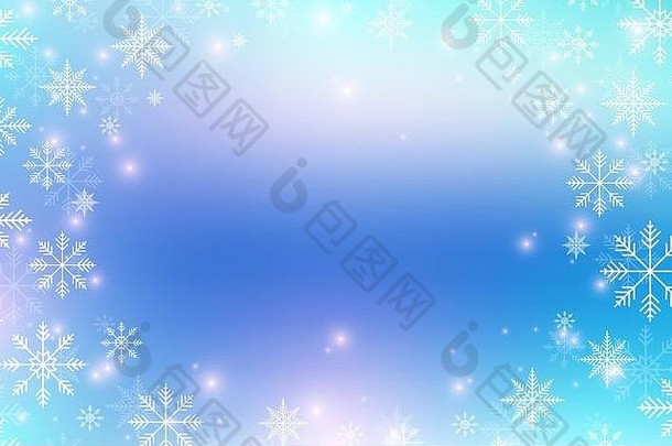 圣诞节快乐年背景<strong>雪</strong>花向量插图