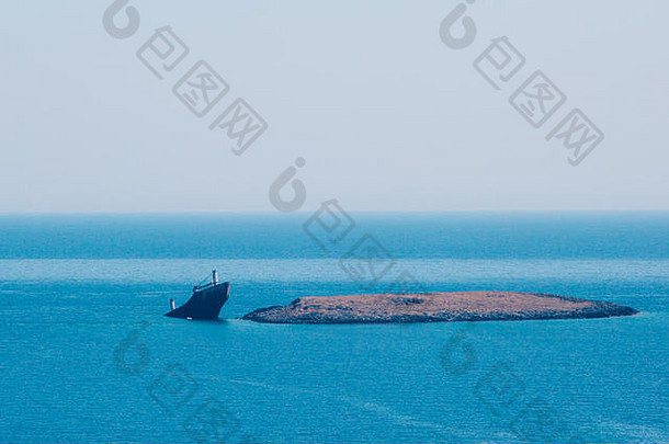 海景kythera希腊岛沉船诺德兰货物船