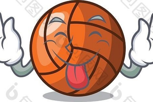 舌头排球吉祥物卡通风格