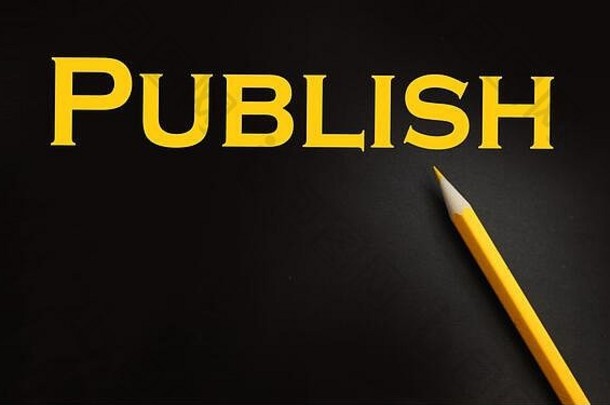 发布词印刷黄色的黑色的纸出版业务概念