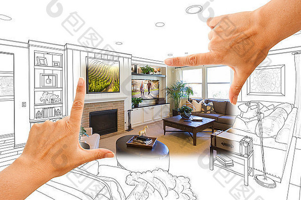 女手框架自定义生活房间画照片结合