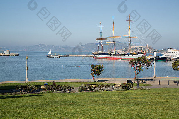 视图船三旧金山的港口