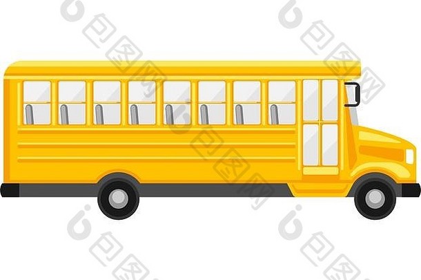 插图黄色的学校公共汽车