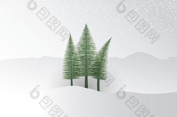 自然背景圣诞节树