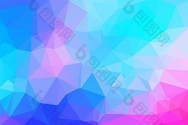 色彩斑斓的低多边形随机三角形摘要