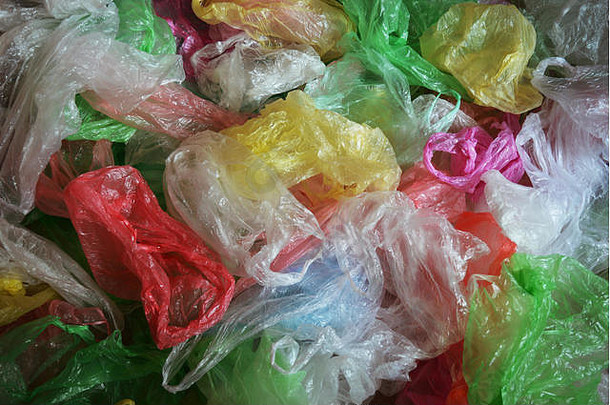 混合塑料袋颜色概念上的塑料免费的趋势