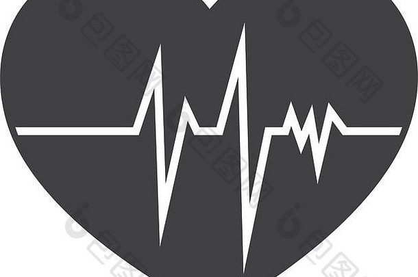 心心脏病学行图标向量图形