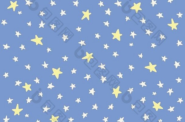 涂鸦星星艺术向量星星孤立的背景模式孩子们婴儿蹒跚学步的晚上天空手画背景婴儿淋浴装饰